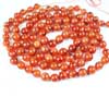 Natural Orange Carnelian Smooth Round Prayer Mala Beads Strand Length 38 Inches and Size 7.5mm to 9mm approx.